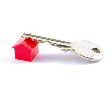 Schlüssel auf rotem Haus